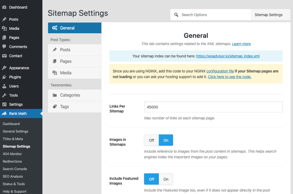 how to create a sitemap in wordpress - rank math