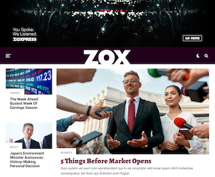 Zox wordpress AMP compatible news theme